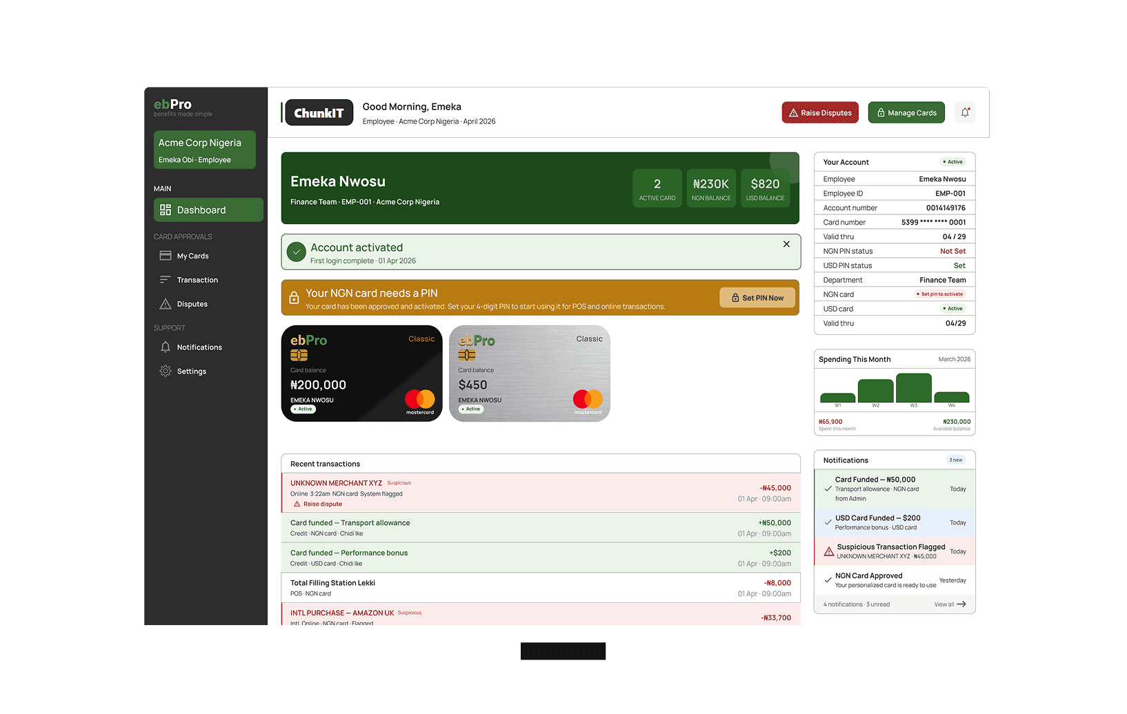 ebPro employee dashboard