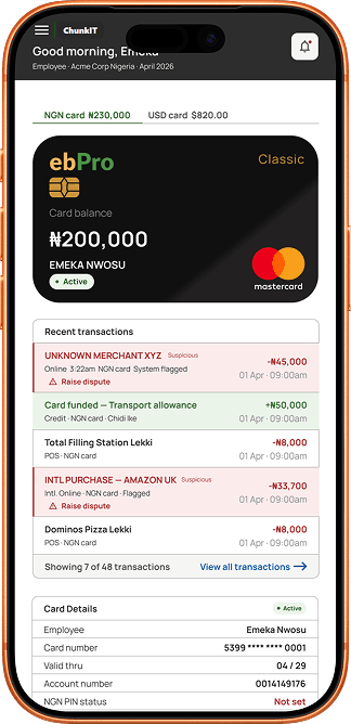 ebPro employee dashboard on mobile
