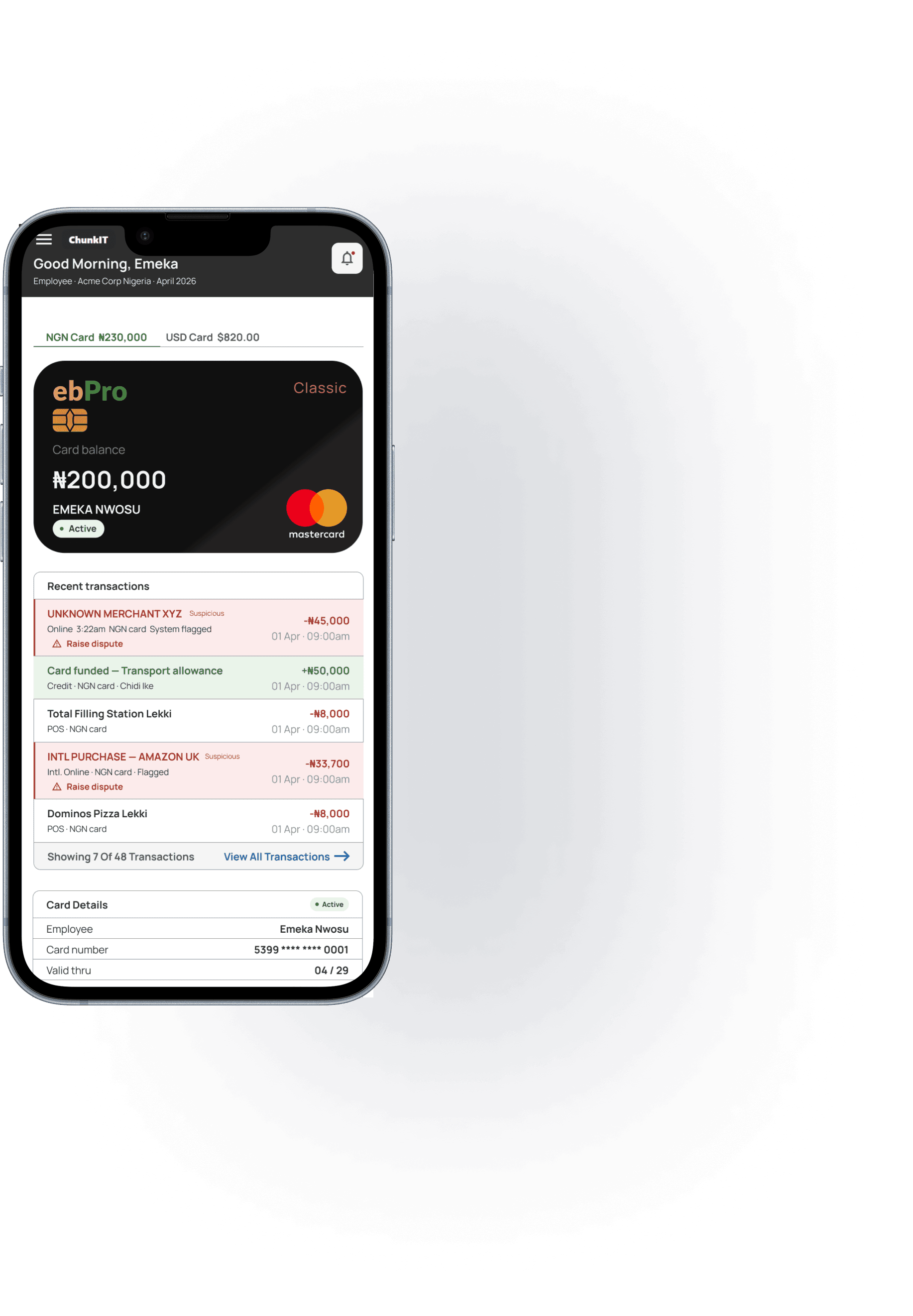 ebPro mobile dashboard